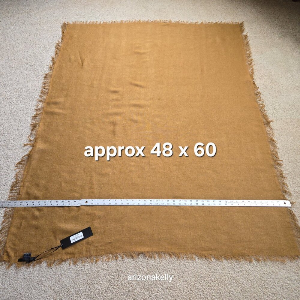 NWT Jenni Kayne Linen Shawl Scarf Copper - Picture 8 of 11